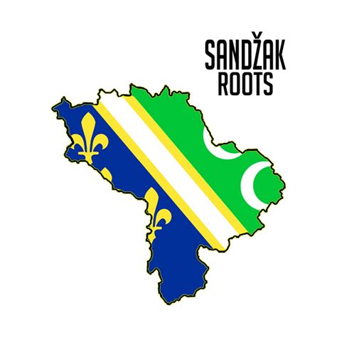 Sandzak Roots, Sandzak map, sandzak - Sandzak - T-Shirt | TeePublic