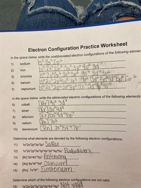(Get Answer) - Electron Configuration Practice Worksheet In the space below,...| Transtutors