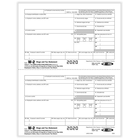 Employee W 2 Forms Printable