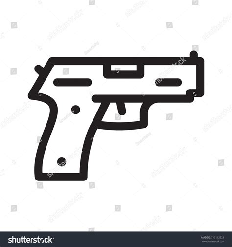 Pistol Gun Icon Outline Vector Icon Stock Vector 713112223 - Shutterstock