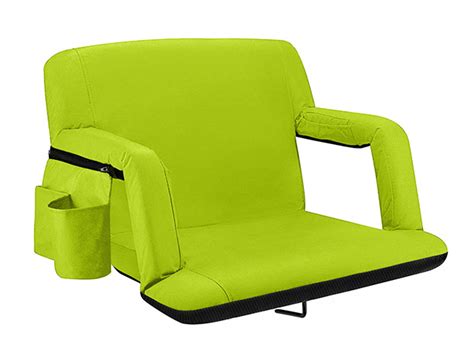 Extra Wide Reclining Stadium Seat with Armrests & Side Pockets (Lime ...