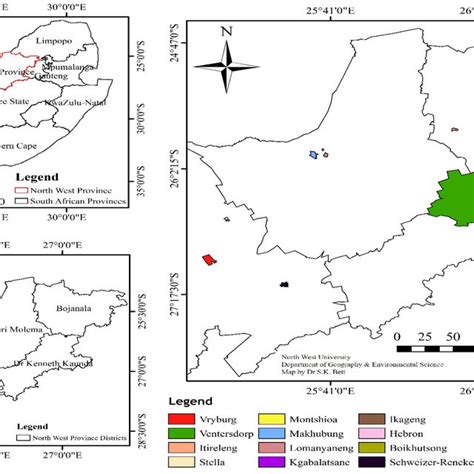 Location of the selected communities in North West Province of South ...