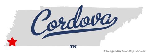 Map of Cordova, TN, Tennessee