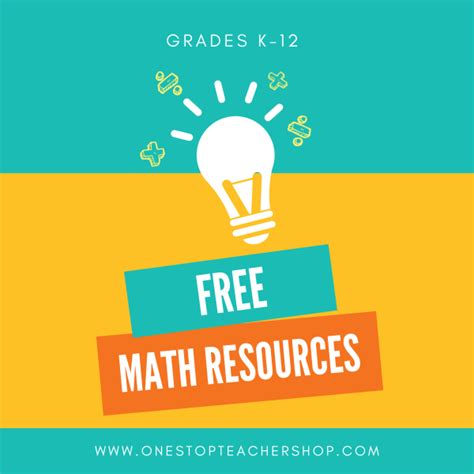 FREE Math Resources for Teachers - One Stop Teacher Shop