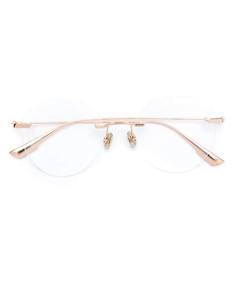 Dior Rimless Round Shaped Glasses in Metallic | Lyst