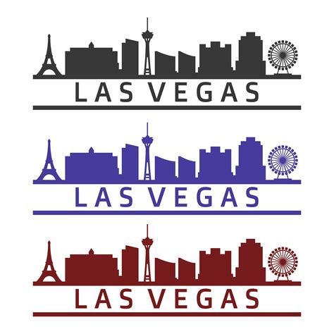 Las vegas skyline illustrated on a white background 3337135 Vector Art ...