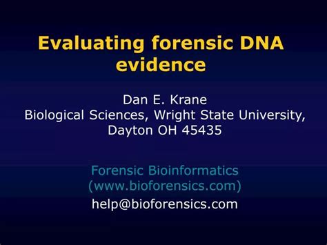 PPT - Evaluating forensic DNA evidence PowerPoint Presentation, free download - ID:4007798