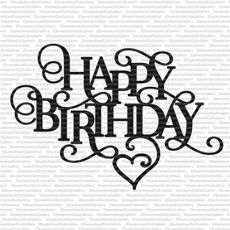 happy birthday heart decoration card svg vector files