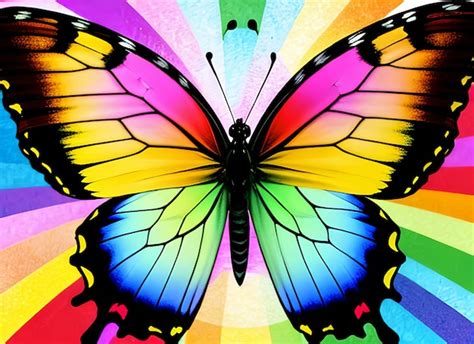 Premium AI Image | Rainbow butterfly colorful wings