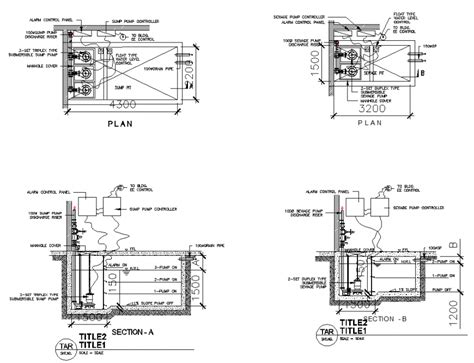 Plan and section Cistern tank autocad file Toilet Plumbing, Electrical ...