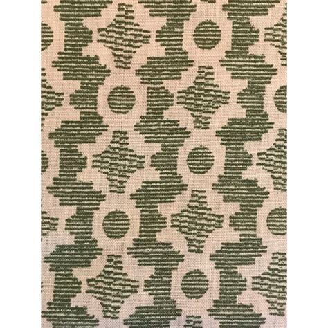 Sister Parish Design Linen Fabric “Clara B” in Green - 1 2/8 Yards | Chairish