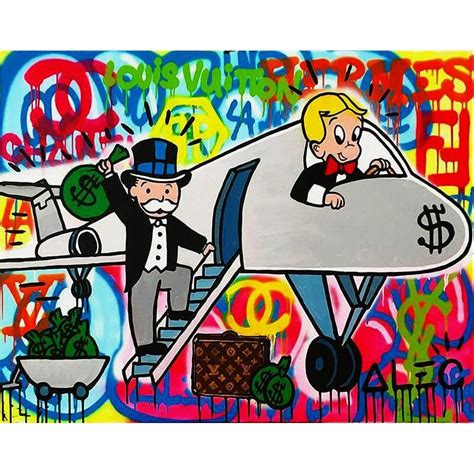 Handmade alec canvas pop art Alec Graffiti art Custom painting money on ...