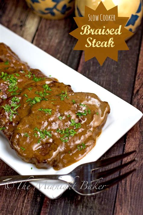 Slow Cooker Braised Steak - The Midnight Baker