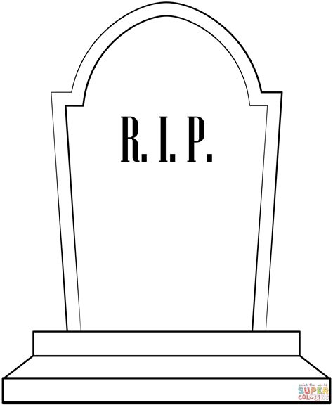 Blank Tombstone Coloring Page