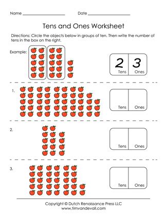 Tens and Ones Worksheet - Tim's Printables