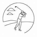 Premium Vector  Golfer coloring Pages For Book sketch template