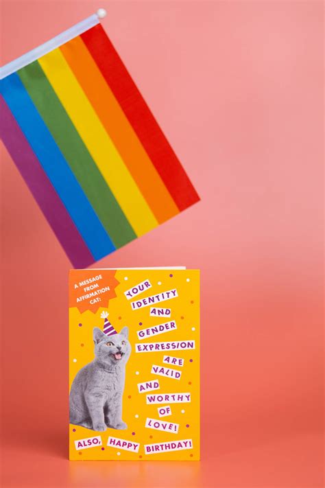 Download Pride Flag Cat Card Wallpaper | Wallpapers.com
