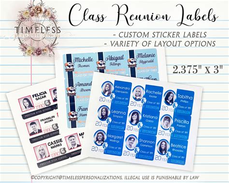 Class Reunion ID Name Badge High School Reunion Sticker - Etsy