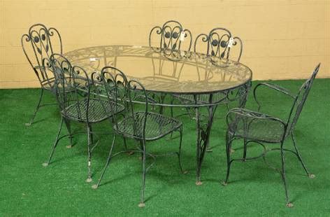 6 Woodard Orleans Wrought Iron Chairs And Table