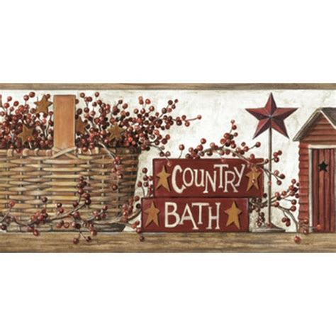 877246 Country Bath Wallpaper Border Hk4649bd - Walmart.com - Walmart.com