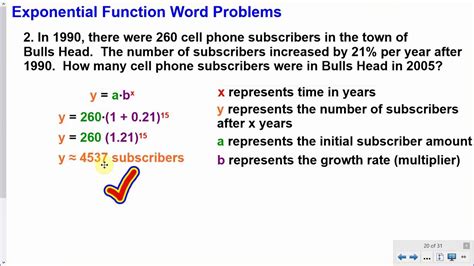 Exponential Function Word Problem Calculator