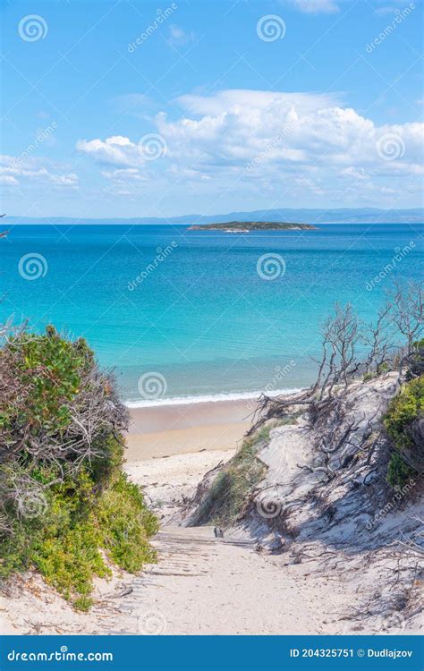 Hazards Beach at Freycinet National Park in Tasmania, Australia Stock Image - Image of coast ...