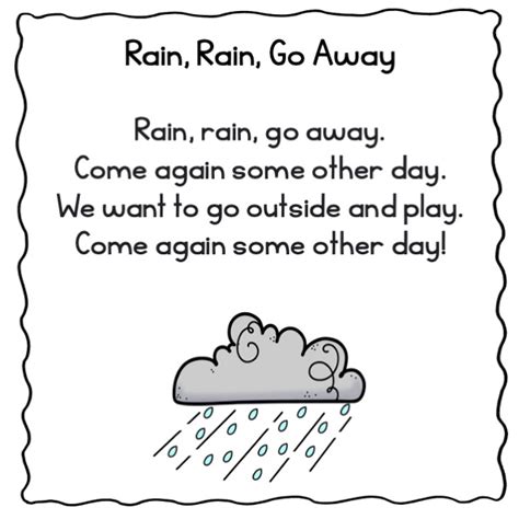 Pocket Chart Poem Rain Rain Go Away Nursery Rhyme | Made By Teachers