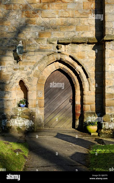 Doorway at Blanchland Abbey in Northumberland Stock Photo - Alamy