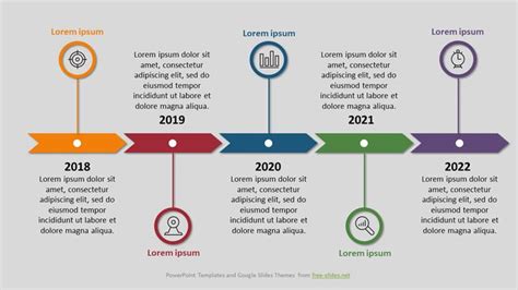 5 Stage Infographic Powerpoint Template - Horizontal Timeline with ...