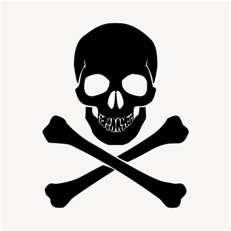 Pirate skull clipart, silhouette illustration. Free public domain CC0 ...