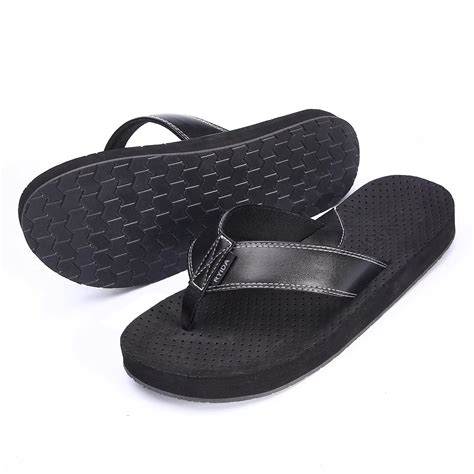 Mens Flip Flops with Arch Support Comfy Beach flipflops for Men Comfort ...