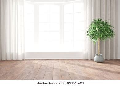 Modern Room Curtains Plant Interior Design Stock Illustration ...