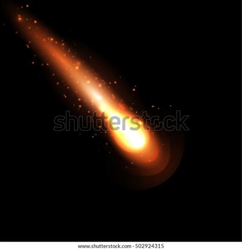 Bright Comet Large Dust Gas Trails Stock Vector (Royalty Free ...