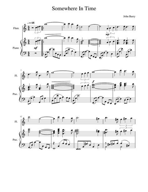 Somewhere In Time Sheet music for Piano, Flute (Solo) | Musescore.com