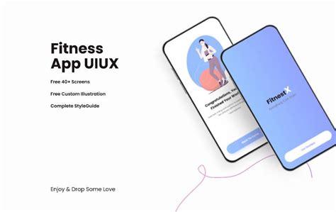 Fitness app figma mobile template | UI4Free