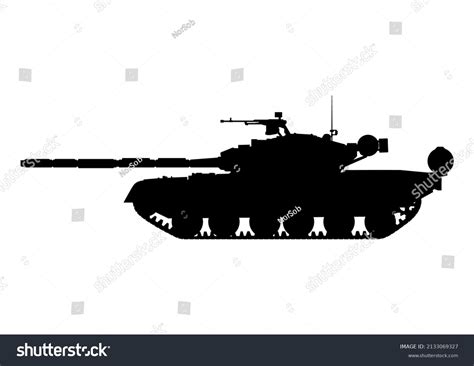 Vektor Stok Modern Tank Silhouette Side View Vector (Tanpa Royalti) 2133069327 | Shutterstock