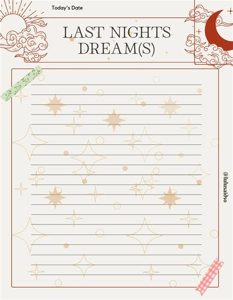 Dream Journal Template