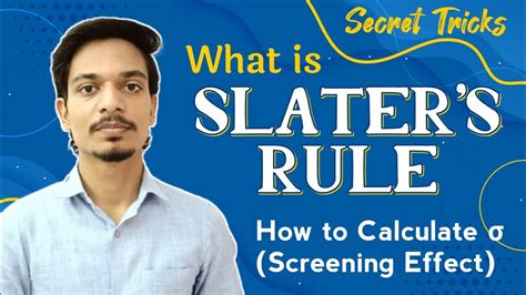 Slater's Rule | Effective Nuclear Charge | Calculation of Screening Constant - YouTube