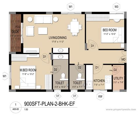 2Bhk House Plan Ground Floor - floorplans.click