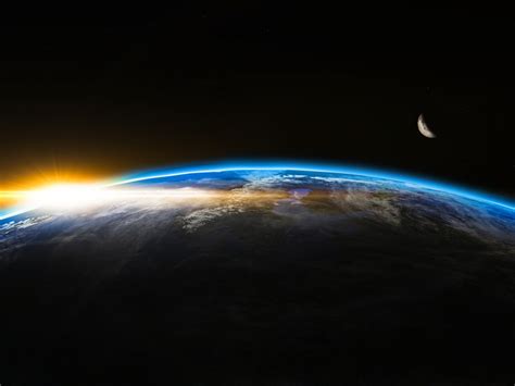 Wallpaper earth, planet, space, moon, sunrise desktop wallpaper, hd ...