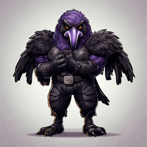 Premium AI Image | The Mighty Raven A Powerful and Fierce Mascot for ...