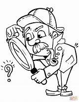 Detective With Magnifying Glass coloring Page  Free Printable Coloring sketch template