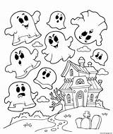 Halloween Ghosts Coloring Pages  Free Printable Templates sketch template