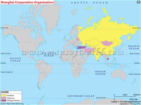 SCO Member Countries in World Map | Shanghai Cooperation Organisation