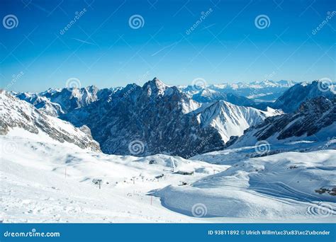 Zugspitze ski resort stock photo. Image of tirol, alps - 93811892