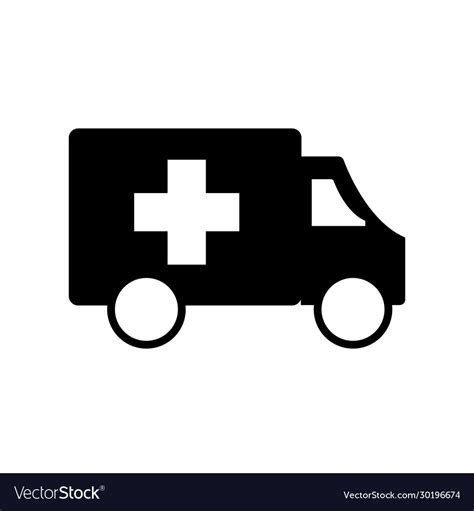 Ambulance silhouette style icon design Royalty Free Vector