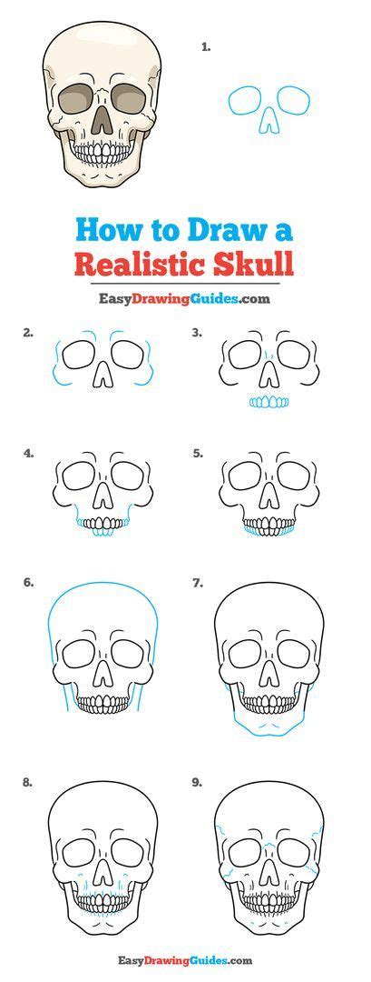 How to Draw a Realistic Skull - Really Easy Drawing Tutorial | Easy skull drawings, Skull ...