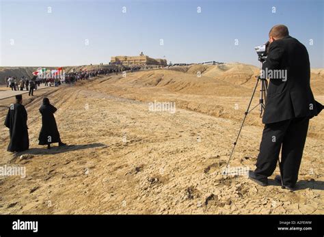 Israel Jordan River Epiphany Christian Orthodox ceremony on the Jordan River at Qaser el Yahud ...