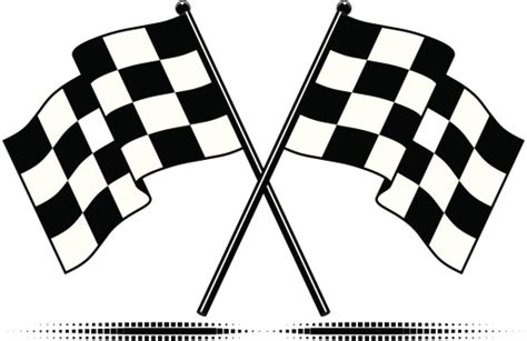 A Set Of Two Checkered Black And White Flags Stock Illustration - Download Image Now - iStock