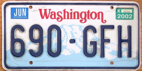 2002 Washington vg- | Automobile License Plate Store: Collectible License Plates for Less